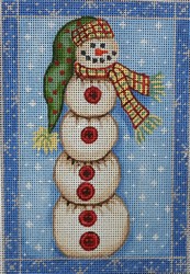 click here to view larger image of Blue/Silver Elongated Snowman (hand painted canvases)