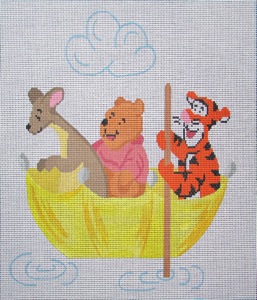 click here to view larger image of Pooh and Friends in Umbrella   (hand painted canvases)