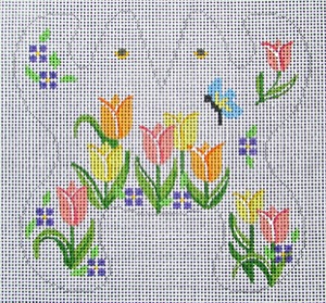 click here to view larger image of Spring Tulips Mini Frog (hand painted canvases)