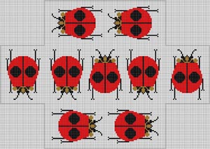 click here to view larger image of Ladybug Brick Cover - 18M (hand painted canvases)