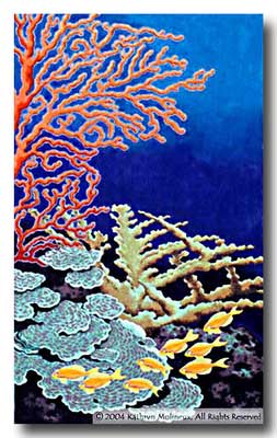 click here to view larger image of Coral w/Damsel Fish (hand painted canvases)