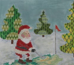 click here to view larger image of Santa Golfling (hand painted canvases)