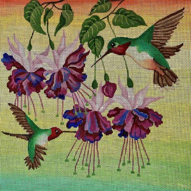 click here to view larger image of Sunset Hummingbirds (hand painted canvases)