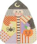 click here to view larger image of Patchwork Halloween Witch (hand painted canvases)