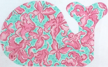 click here to view larger image of Lilly-inspired Lilies/Butterflies Medium Whale  (hand painted canvases 2)