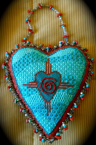click here to view larger image of Santa Fe Heart (hand painted canvases)