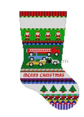 click here to view larger image of Bold Stripe Vehicle Midi Stocking (hand painted canvases)