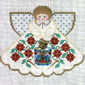 click here to view larger image of Twelve Drummers Drumming Angel w/charms (hand painted canvases)