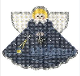 click here to view larger image of Star of Bethlehem Angel w/charm (hand painted canvases)