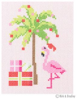 click here to view larger image of Palm Beach Christmas - Palm Tree/Flamingo (printed canvas)