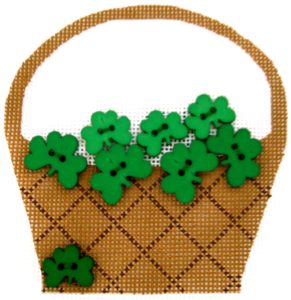 click here to view larger image of Shamrocks Basket (hand painted canvases)