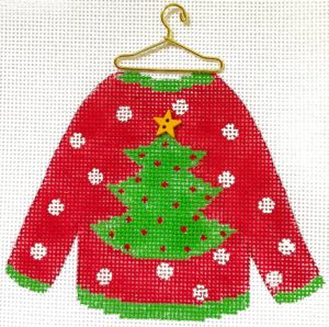 click here to view larger image of Sweater - Christmas Tree w/Stitch Guide (hand painted canvases)