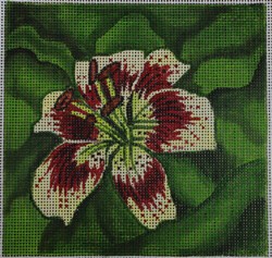 click here to view larger image of Red/Cream Tiger Lily (hand painted canvases)