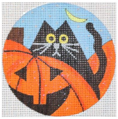 click here to view larger image of Pumpkin Patch Kitty (hand painted canvases)