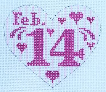 click here to view larger image of Feb 14th Heart (hand painted canvases)