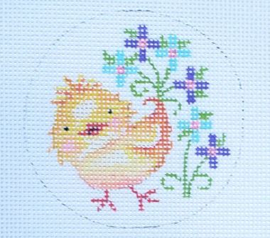 click here to view larger image of Baby Chick w/Flowers (hand painted canvases)