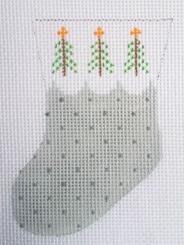 click here to view larger image of Grey Mini Stocking  (hand painted canvases)