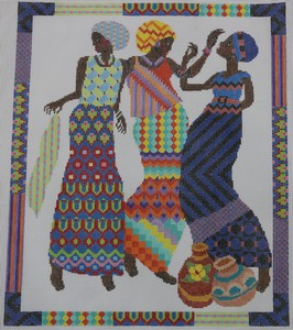 click here to view larger image of 3 Ethnic Women (hand painted canvases)