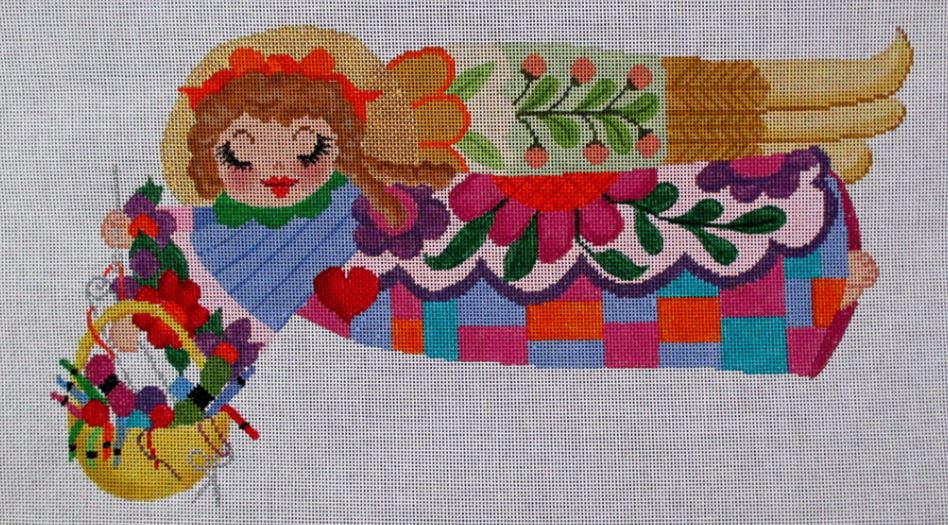 click here to view larger image of Needlepoint Angel  (hand painted canvases)