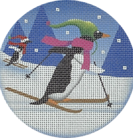click here to view larger image of Cross Country Penguin (printed canvas)