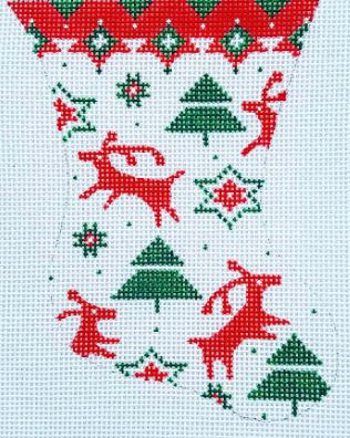 click here to view larger image of Deer and Trees Stocking (hand painted canvases)