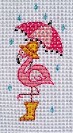 click here to view larger image of Flamingo in the Rain (hand painted canvases)