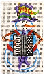 click here to view larger image of Snowman Playing the Accordian (hand painted canvases)
