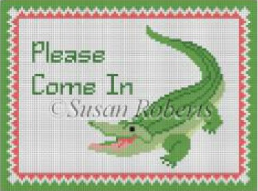click here to view larger image of Please Come In (Alligator) (hand painted canvases)