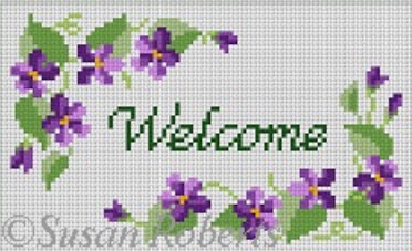 click here to view larger image of Violets - Please Come In (hand painted canvases)