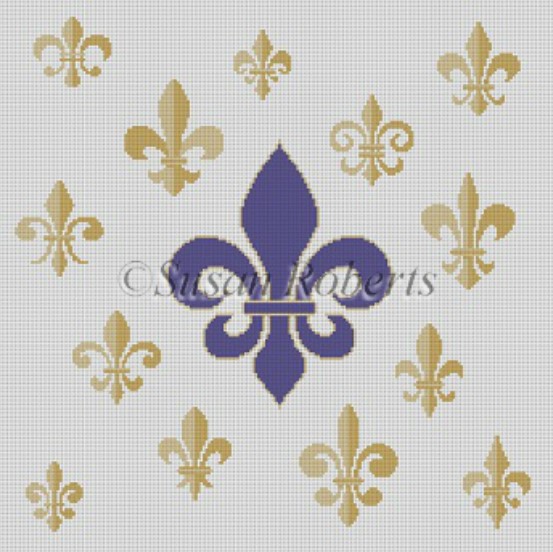 click here to view larger image of Fleur De Lis Collage (hand painted canvases)