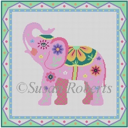 click here to view larger image of Pink Lucky Elephant (hand painted canvases)