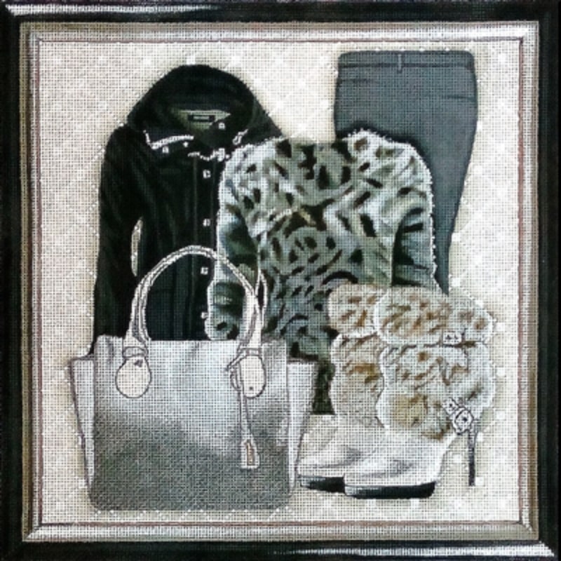 click here to view larger image of Grey Fur Ensemble (hand painted canvases)