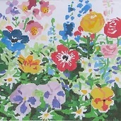 click here to view larger image of Summer Garden II (hand painted canvases)