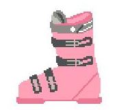 click here to view larger image of Pink Ski Boot (hand painted canvases)