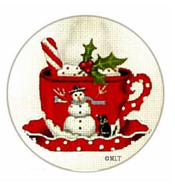 click here to view larger image of Snowman Cup O Cheer Ornament (hand painted canvases)