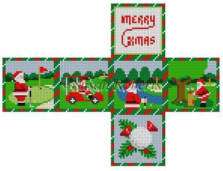 click here to view larger image of Golfing Santa (hand painted canvases)