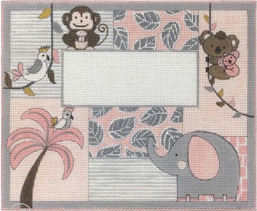 click here to view larger image of Pink and Grey Jungle Birth Ann (hand painted canvases)