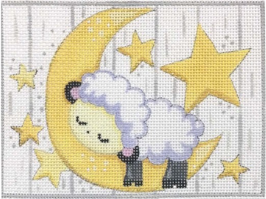 click here to view larger image of Sleepy Lamb on Moon (hand painted canvases)