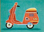 click here to view larger image of Red Scooter (hand painted canvases)
