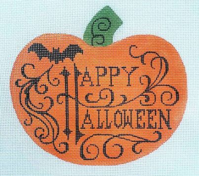click here to view larger image of Happy Halloween Pumpkin (hand painted canvases)