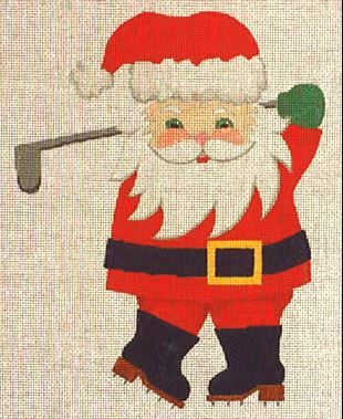click here to view larger image of Santa Follow Thru (hand painted canvases)