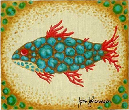 click here to view larger image of Stoned Fish (hand painted canvases)