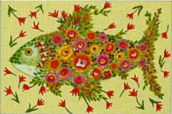 click here to view larger image of Eufloria Fish Box Top - 13M (hand painted canvases)