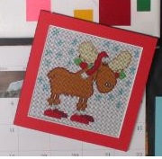click here to view larger image of Moose Calendar - December (hand painted canvases)