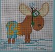 click here to view larger image of Moose Calendar - August (hand painted canvases)