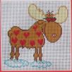 click here to view larger image of Moose Calendar - February (hand painted canvases)