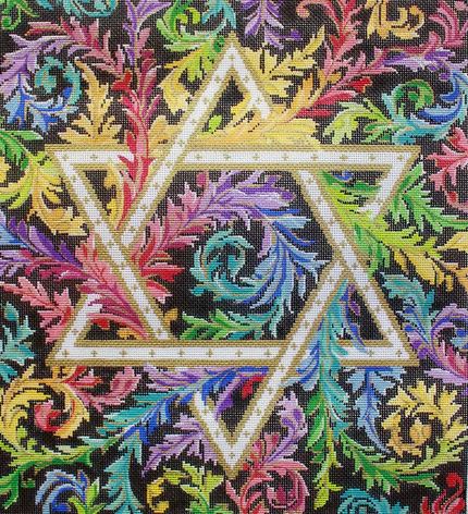 click here to view larger image of Illustrated Star of David  (hand painted canvases)
