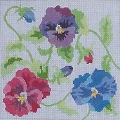 click here to view larger image of Simply Pansies (hand painted canvases)