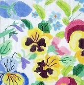 click here to view larger image of Small Pansy Garden 1 (hand painted canvases)