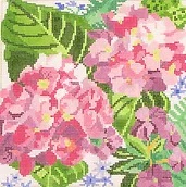 click here to view larger image of Small Hydrangea and Blossoms (hand painted canvases)